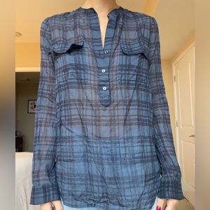 Vince Women’s Blue & Black Collar Shirt